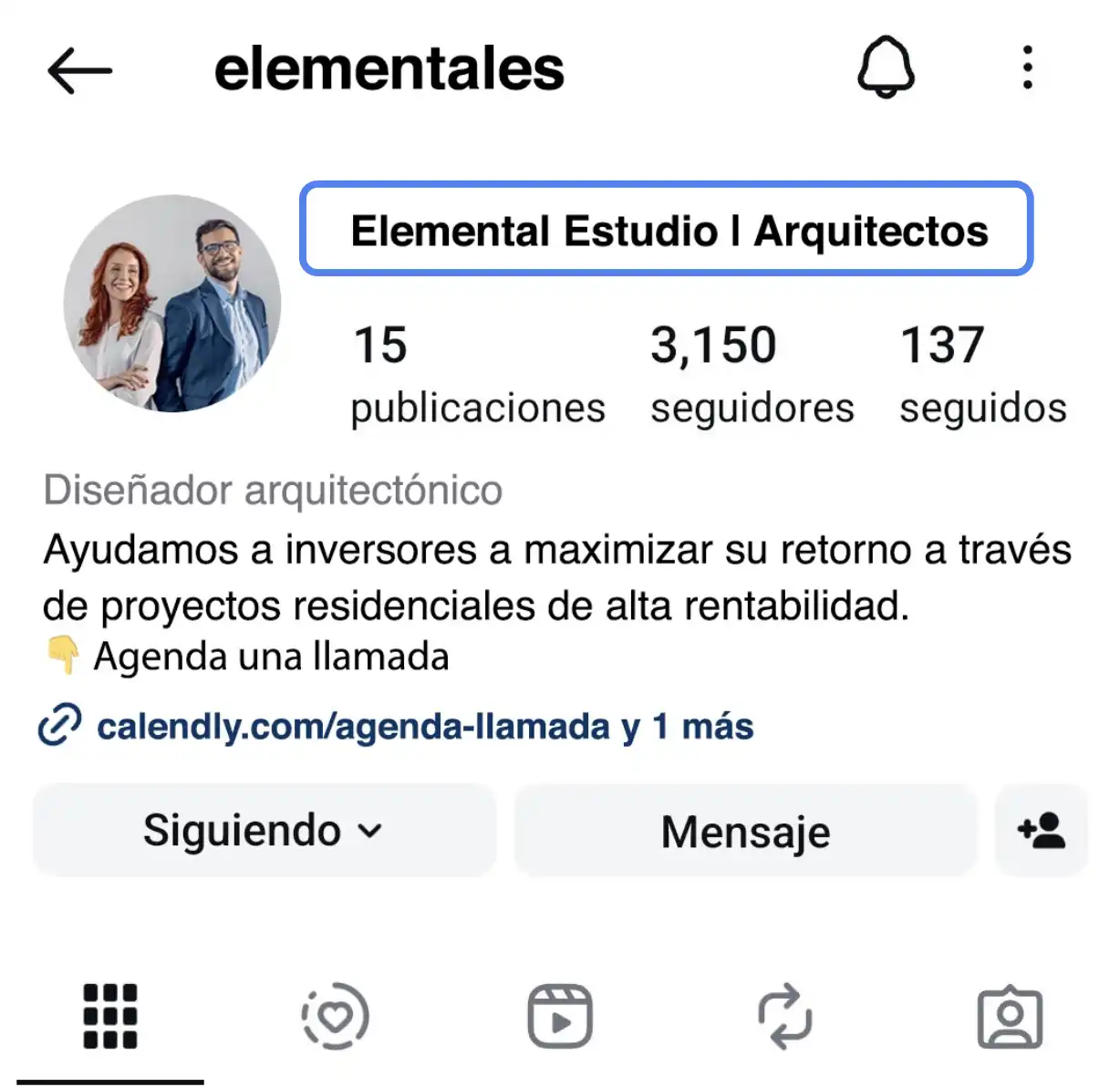 Instagram para Arquitectos - Cuenta