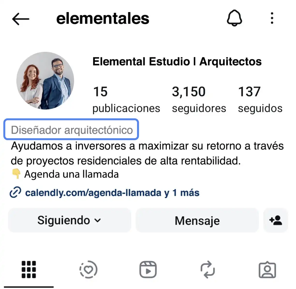 Instagram para Arquitectos - Cuenta
