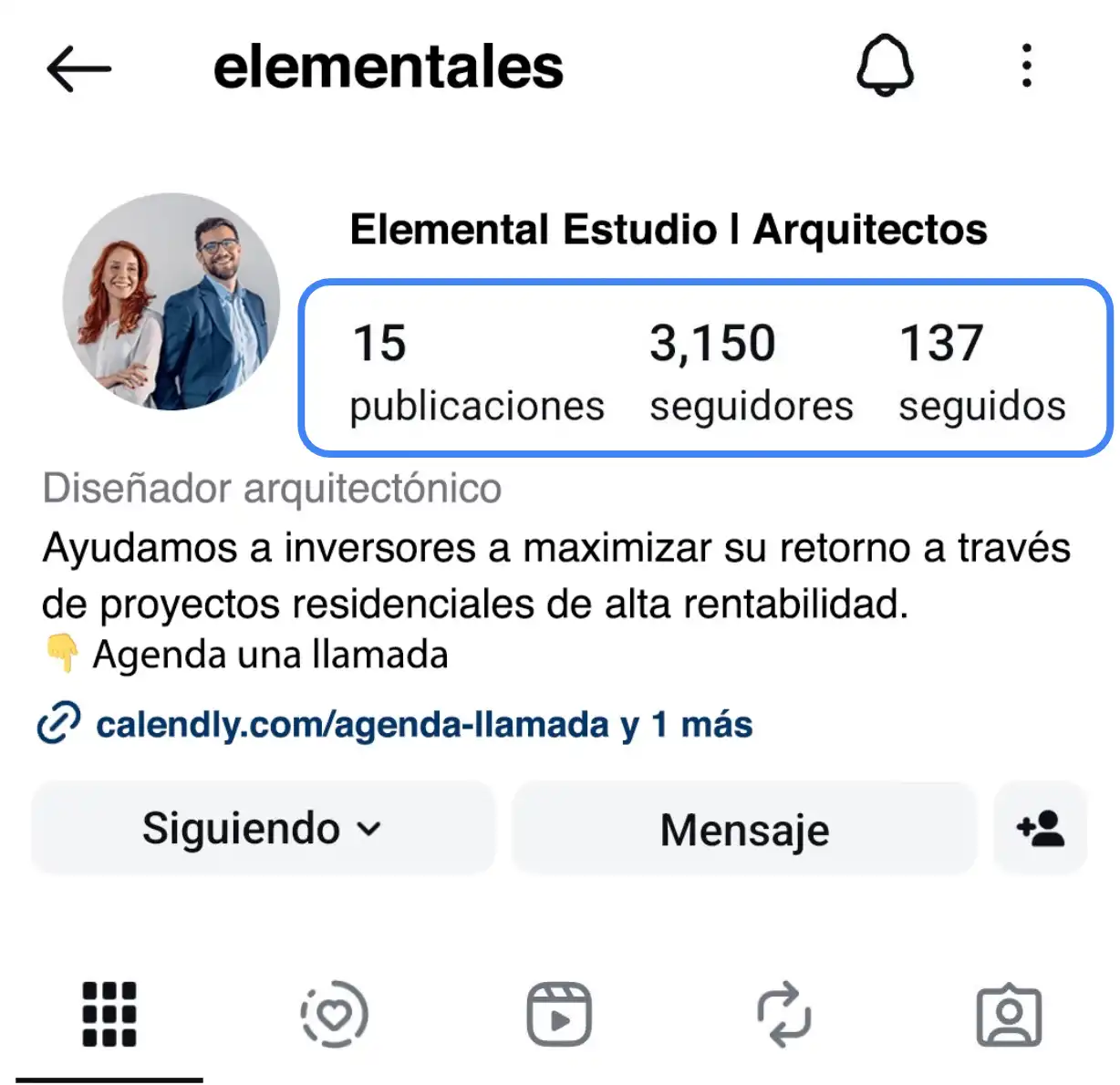 Instagram para Arquitectos - Seguidores y seguidos