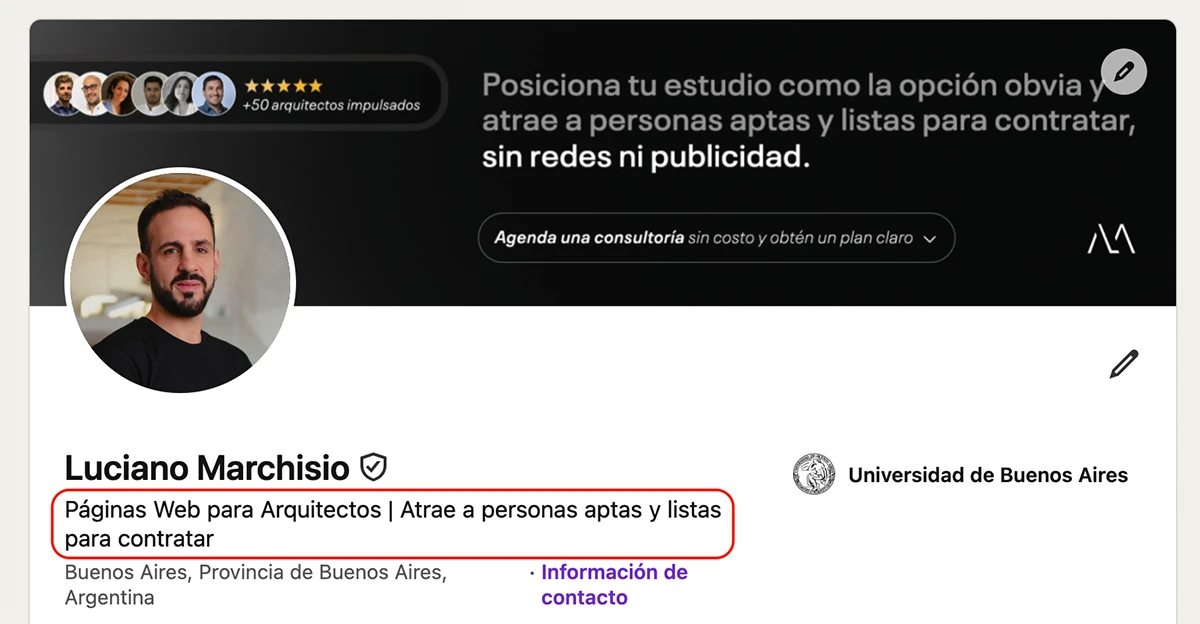 LinkedIn para Arquitectos